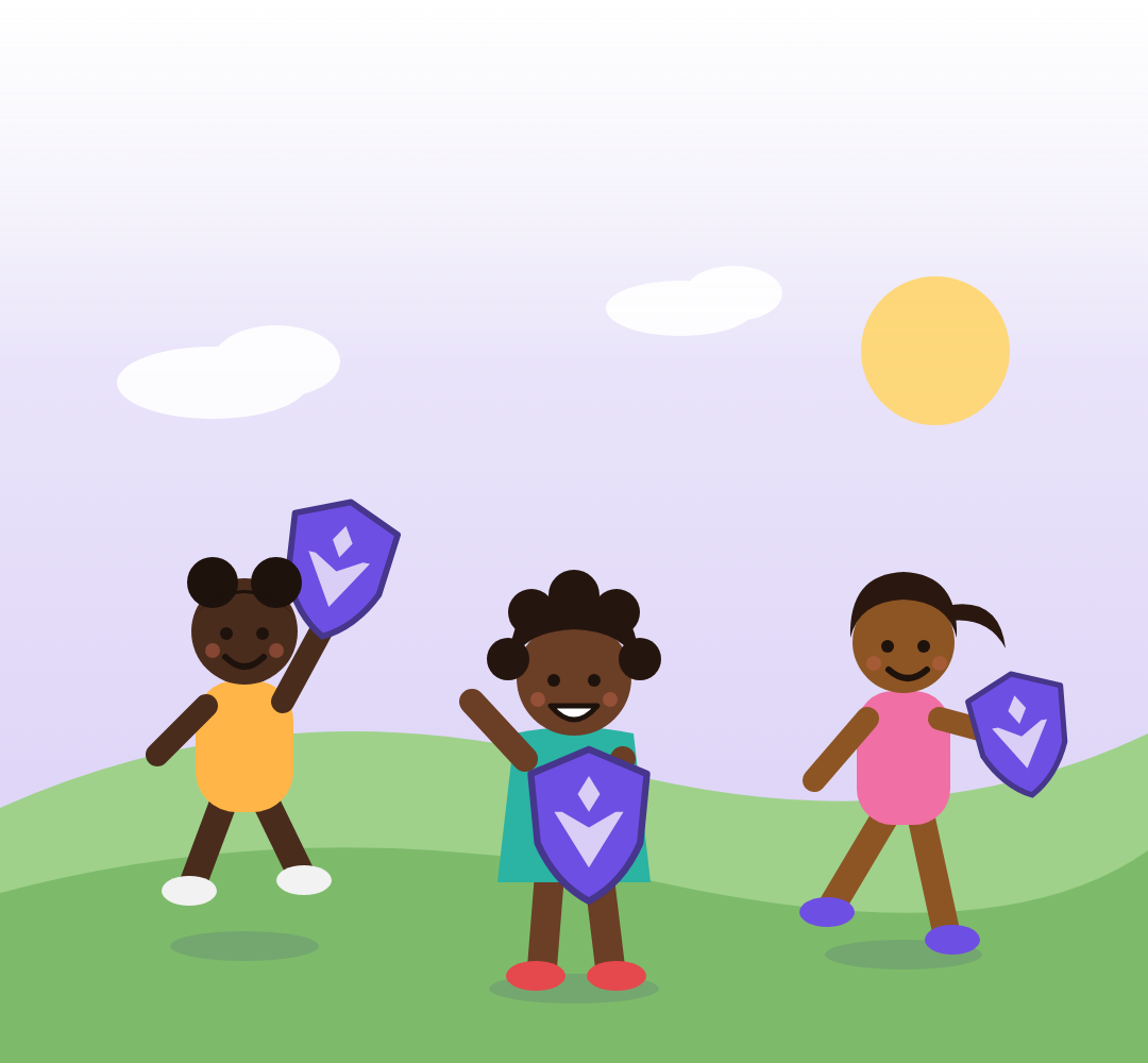 Children holding uHawu shields