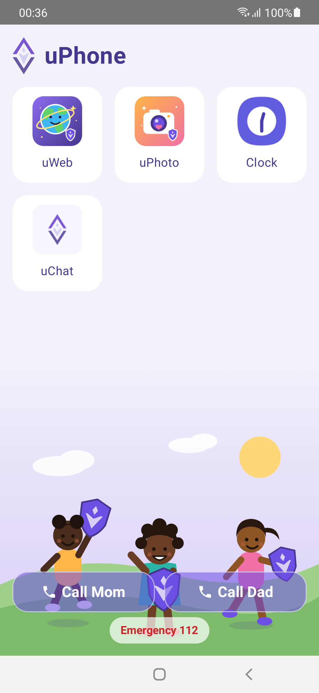 uPhone home screen